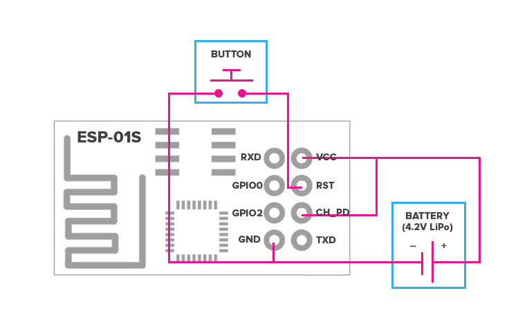 ESP8266 Wi-Fi Button Wiring Diagram