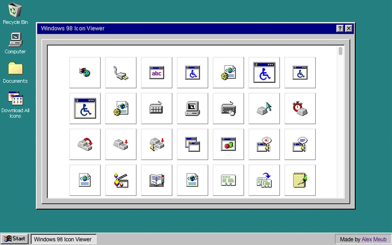 Window image tool. Значок Windows 95. Иконки Windows 98. Окно Windows 98. Интерфейс виндовс 98.